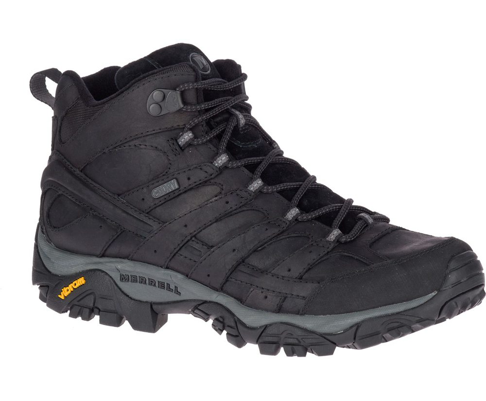 Kozaki Merrell Męskie Czarne - Moab 2 Prime Mid Waterproof - 326198-KDA